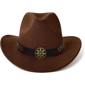HUDANHUWEI Women's Cowboy Cowgirl Hat Western Panama Hat
