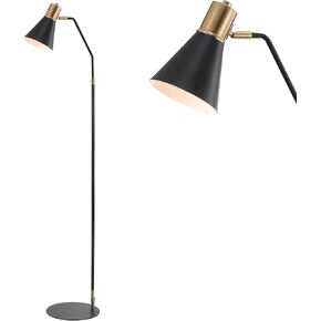 JONATHAN Y JYL6130A Apollo 61" Modern Metal LED Task Floor Lamp, 2700K, Contemporary, Glam, Scandinavian, Minimalist, Modern, Midcentury, Transitional, Office, Living Room, Bedroom, Black/Brass Gold