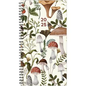 Willow Creek Press Woodland Mushroom 2025 Softcover Spiral-Bound Weekly Planner (3.5" x 6.5")