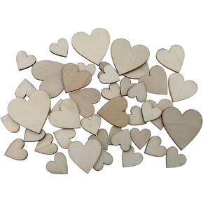 Kinteshun Natural Wood Unfinished Cutout Veneers Slices for Patchwork DIY Crafting Decoration(100pcs,Hand Shape)