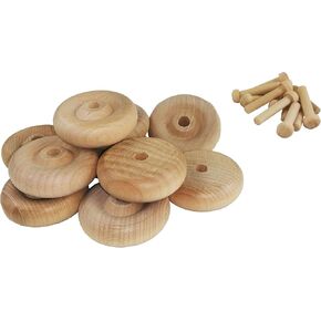Wood Wheels - 24 Pack with Free Axle Pegs - Made in USA (1.5" Diameter)