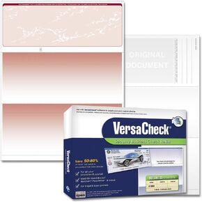 VersaCheck Secure Checks - 1000 شيك قسيمة أعمال فارغة - بورجوندي برستيج - 1000 ورقة نموذج #1000 - تحقق في الأعلى