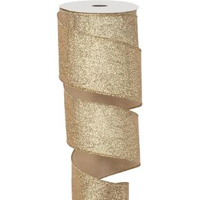 شريط عيد الميلاد الذهبي السلكي، شريط ذهبي لامع لشجرة عيد الميلاد 2.5 بوصة، شريط سلكي لامع بطول 15 ياردة لتغليف الهدايا، وأقواس الشجرة، وأكاليل الزهور، وديكور حفلات العطلات، والقوس العلوي، وإكليل الزفاف in Kuwait