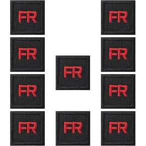 10PCS FR Patches, Suit for Clothes, Jeans, Hats, Backpacks-Black