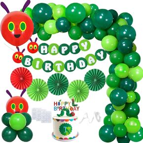 Green Hungry Caterpillar Balloon Arch Kit 46Pcs Latex Happy Birthday Decorations Balloon Garland Kit for Birthday Baby Shower Caterpillar Themed Party Decorations