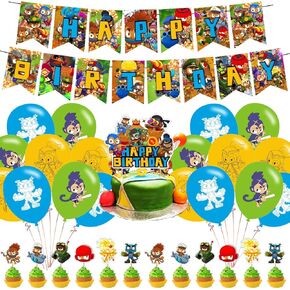 Bloons TD 6 Birthday Party Decorations, Bloons TD Video Game Party Supplies set with Happy Birthday Banner, Cake Cupcake Toppers, Balloons for Fans Adults Party Decorations