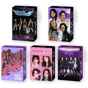 5 Pack/150 Pcs AESPA Lomo Card Photocards Greeting Card with Postcards Box