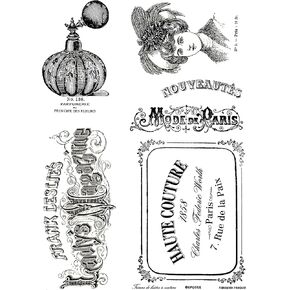 Creative Expressions Taylor Made Journals Haute Couture 6 in x 8 in Clear Stamp Set, 6 x 8 in