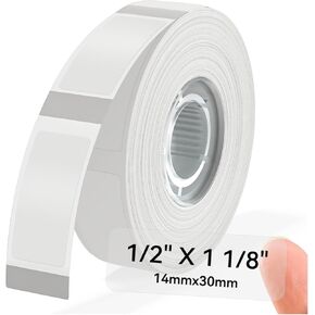 Phomemo D30 1 Pack Adhesive Transparent Label Paper 1/2" X 1 1/8" (14mm X 30mm) 210 Labels/Roll