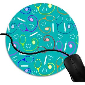 Mouse Pad Gaming Medical Theme Nurse, Premium-Textured Surface, Non-Slip Rubber Base, Laser Optical Mouse Compatible, Mouse mat 1J167