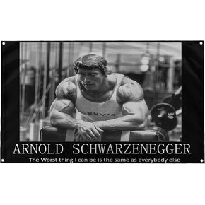 Banger - Arnold Schwarzenegger Quote "The worst thing I can be is the same as everyone else." Motivational Inspirational Office Gym Dorm Wall Decor Design on a 3X5 Feet Flag with 4 Grommets for Easy