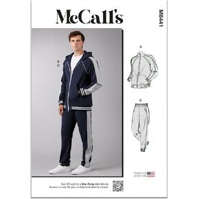 McCall's Men's Jacket and Pull-on Pants Sewing Pattern Kit, Design Code M8441, Sizes 34-36-38-40-42