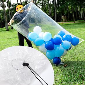 Large Balloon Bags for Transport 4 Pack, Big Drawstring Plastic Balloon Storage Bags, Clear Balloon Drop Bag Giant Carrying Bags 71 x 47 Inches for Birthday Wedding Party Supplies