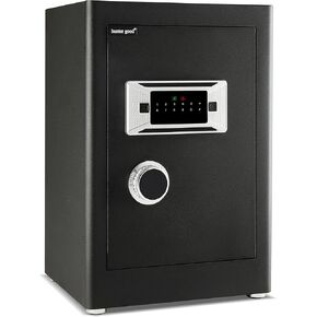 Security Home Safe Box, Dual Lock Safe With Digital Keypad, Removable Shelf, Interior Box, Large Space for Money and Documents Storage, 2.0 Cubic Feet, Black