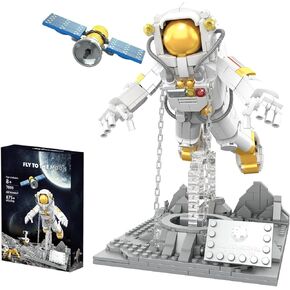 Space Astronaut Toy with Display Stand, Space Series Astronaut MOC Building Blocks Set, Space Exploration Model Gifts for Adults Kids and Space Fans, 875 PCS