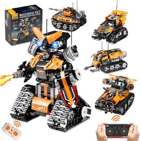 STEM Building Toys for Kids 6-12, 5in1 Remote & APP Controlled STEM Robot Car Tank Building Kit, 600 Pcs DIY Educational Building Blocks Set for Kids Science Learning, Boys Girls Birthday Gifts Ideas