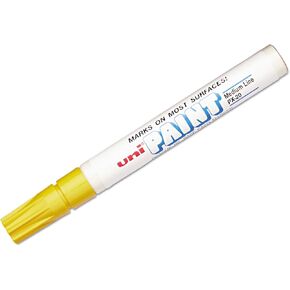 uni PAINT Yellow Oil-Based Paint Marker, 1.8-2.2mm Medium Point Bullet Tip, Permanent Smooth-Flowing Paint Dries Quickly and Withstands Water, Fading, Heat, & Abrasion, PX-20