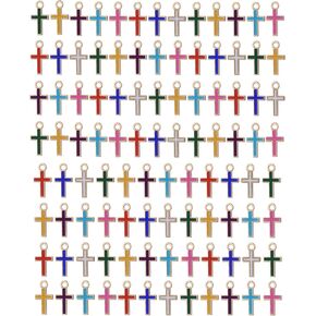 100Pcs/Pack Mini Tiny Cross Jerusalem Crucifix Charms DIY Bracelet Necklace Pendant Jewelry Making Accessories
