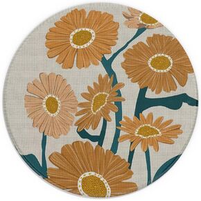Trendy Boho Flower Minimalist Pattern Mouse Pad 7.9x7.9 Inch,Non-Slip Rubber Base Mousepads for Dorm Office Home Desk Decor(054)