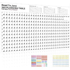 Reofrey 365 Day Poster Calendar Yearly Planner Schedule Calendar, 29.2" x 20.7" Full Year Calendar One Page Thick Paper Annual Year Round Large Wall Calendar, with Stickers for Office Academic or Home