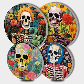 Fantasy Astronaut Art Burn Covers for Electric Stove Resturant Decor Planet World Rainbow Round Burner Animal Dinosaur Gas Stove Burner Covers,Metal Burner Cover Set of 4 Kitchen Decor (Purple)
