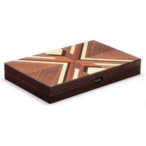 Woodronic 15" Wooden Backgammon Set for Adults, Folding Classic Board Game, Best Strategy Game and Smart Game of Tactics, Walnut Mahogany Case