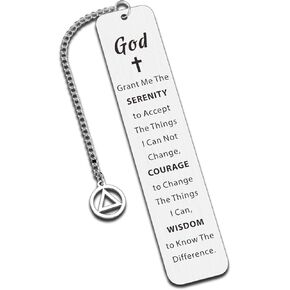 Inspirational Bookmark for Best Friend Women Men, Recovery Gifts, Serenity Prayer Gifts, Cancer Survivor Gifts, Sobriety Gifts for Him Her, Sobriety Anniversary Keepsake, Encouraging Gifts