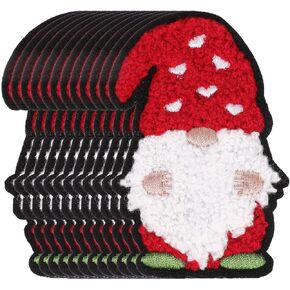 Ciieeo Santa Clause Hat Santa Patches 12pcs Christmas Iron on Patches Santa Claus Embroidered Sew Applique Repair Patch for Craft Clothing Decoration Style B Clothes Gnome Patches Santa Beanie Hat