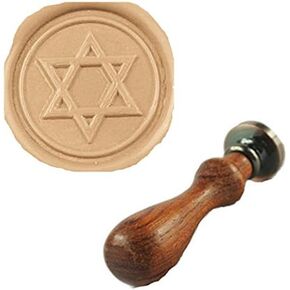 Vintage Star of David Hexagonal Custom Picture Logo Wedding Invitation Wax Seal Sealing Stamp Rosewood Handle Set