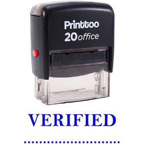 Printtoo Verified Self Inking Rubber Stamp Office Stationary Custom Stamp-Blue