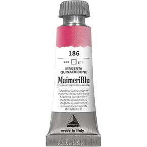 MaimeriBlu 12ml Single-Pigment Watercolor Paint - Magenta Quinacridone PR202 Professional Watercolor Paint - Lightfast and Transparent Watercolor Paint Tube for Artists