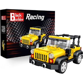 Jeep Wrangler Car Building Block Set (242 Pieces). Racing Car Building Blocks for Kids and Adults