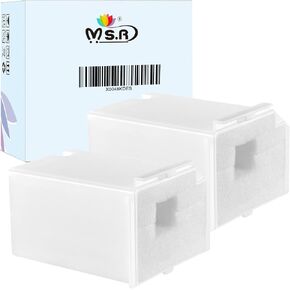 MS.R L3110 Waste Ink Pad Replacement Maintenance Box for Ecotank ET-2803 ET-2800 ET-2711 ET-2720 ET-4700 L3110 L3210 L3150 L3250 etc(2Pack)