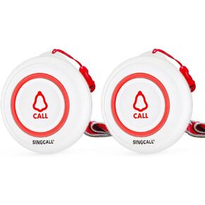 SINGCALL Caregiver Pager Home Caring Wireless Emergency Call Bell for Elderly Nurse Alert System Big Touching Pager Button for Elderly,Patient,Disable (Need to Be Paired with Receiver to Work)