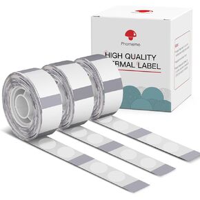 ملصقات D30، دائرة شفافة 1/2 بوصة × 1 بوصة (14 مم × 28 مم)، ورق ملصقات لاصق، 220 ملصق/لفة، 3 لفات، متوافقة مع صانع ملصقات بلوتوث محمول Phomemo D30 لملصقات الحجم in Kuwait