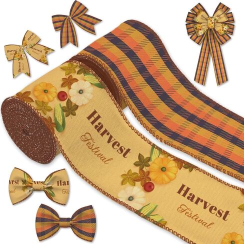 2 Rolls Horse Wired Ribbon, 2.5 Inch x 5 Yards Each, Brown Equestrian Burlap Buffalo Check Ribbons, for Western Country Decor, Ranch Wedding, Farm House Decoration, Horse Themed Events in Saudi Arabia