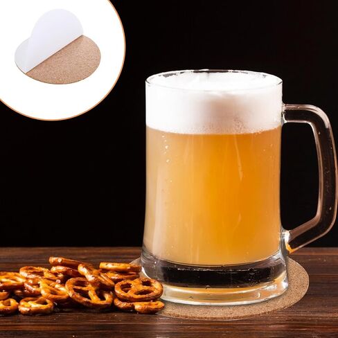 24Pcs Self-Adhesive Cork Sheets for Coasters, Thin Cork Backing Sheets 4 Inch Round Cork Board for DIY Crafts Soft and Flexible Backing Cork Tiles for Office School and Home in Saudi Arabia