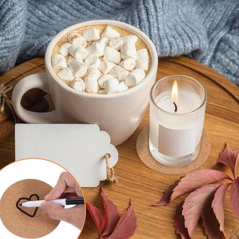 24Pcs Self-Adhesive Cork Sheets for Coasters, Thin Cork Backing Sheets 4 Inch Round Cork Board for DIY Crafts Soft and Flexible Backing Cork Tiles for Office School and Home in Saudi Arabia