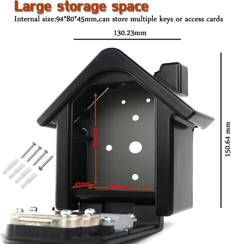 Key Storage Security Lock,V-Resourcing® Wall Mounted Outdoor Combination Lock Box with Emergency Unlock,Password Recovery Design, to Share and Secure Keys for Home,Office,Garage etc in Saudi Arabia