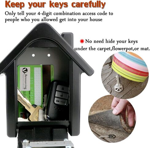 Key Storage Security Lock,V-Resourcing® Wall Mounted Outdoor Combination Lock Box with Emergency Unlock,Password Recovery Design, to Share and Secure Keys for Home,Office,Garage etc in Saudi Arabia