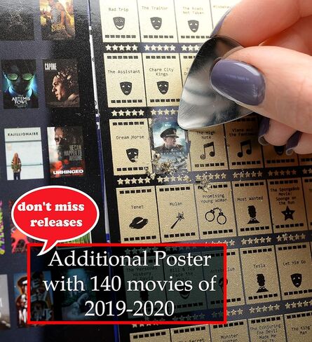 350 Fantastic Movies Poster Scratch Off Movie BucketList for Cinema Lovers Scratch Poster Erase Best Films More Than 100 Movies Poster Wall Poster Fantasy Gift in Saudi Arabia