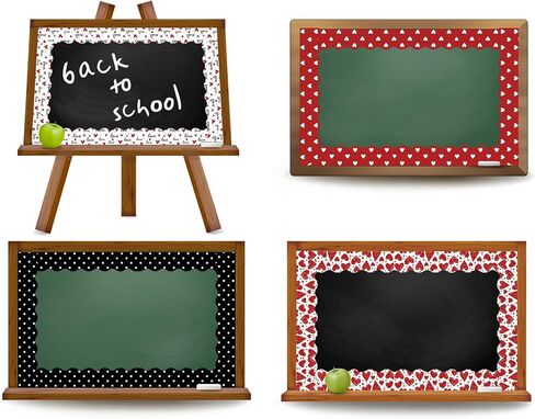 Whaline 69Ft Valentine's Day Bulletin Board Borders Red Black Love Heart Self-Adhesive Border Trim for Anniversary Wedding Classroom Office Decor in Saudi Arabia