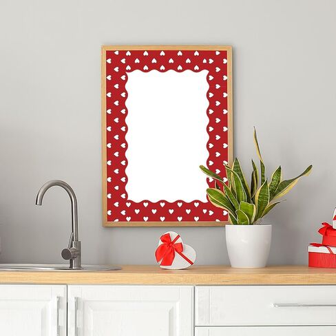 Whaline 69Ft Valentine's Day Bulletin Board Borders Red Black Love Heart Self-Adhesive Border Trim for Anniversary Wedding Classroom Office Decor in Saudi Arabia