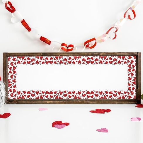 Whaline 69Ft Valentine's Day Bulletin Board Borders Red Black Love Heart Self-Adhesive Border Trim for Anniversary Wedding Classroom Office Decor in Saudi Arabia