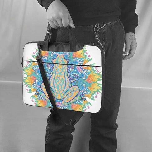 Laptop Bag Laptop Case 15.6 Inch Computer Bags Trippy Frog Mandala Hippie Printed Padded Sleeve Cover for Women Men in Kuwait