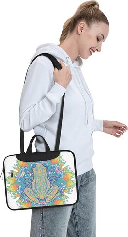 Laptop Bag Laptop Case 15.6 Inch Computer Bags Trippy Frog Mandala Hippie Printed Padded Sleeve Cover for Women Men in Kuwait