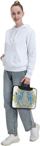 Laptop Bag Laptop Case 15.6 Inch Computer Bags Trippy Frog Mandala Hippie Printed Padded Sleeve Cover for Women Men in Kuwait