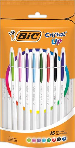 Bic Cristal Up Ballpoint Pens - Assorted Colours, Pack of 8 in Saudi Arabia