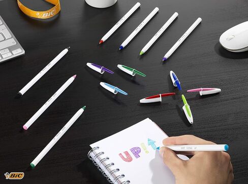 Bic Cristal Up Ballpoint Pens - Assorted Colours, Pack of 8 in Saudi Arabia