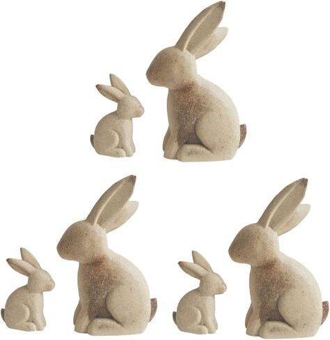 EXCEART 3 Pairs Workblank Embryo Lovely Tabletop Center Creative Figure Signs Favors Decoration White Cutout Supplies Bunny Figurines Ornaments Paint Desktop Figures Decor Office Peg in Saudi Arabia
